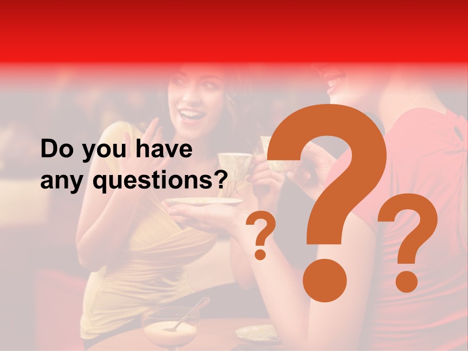 Two Women Having A Conversation In A Restaurant PowerPoint Template