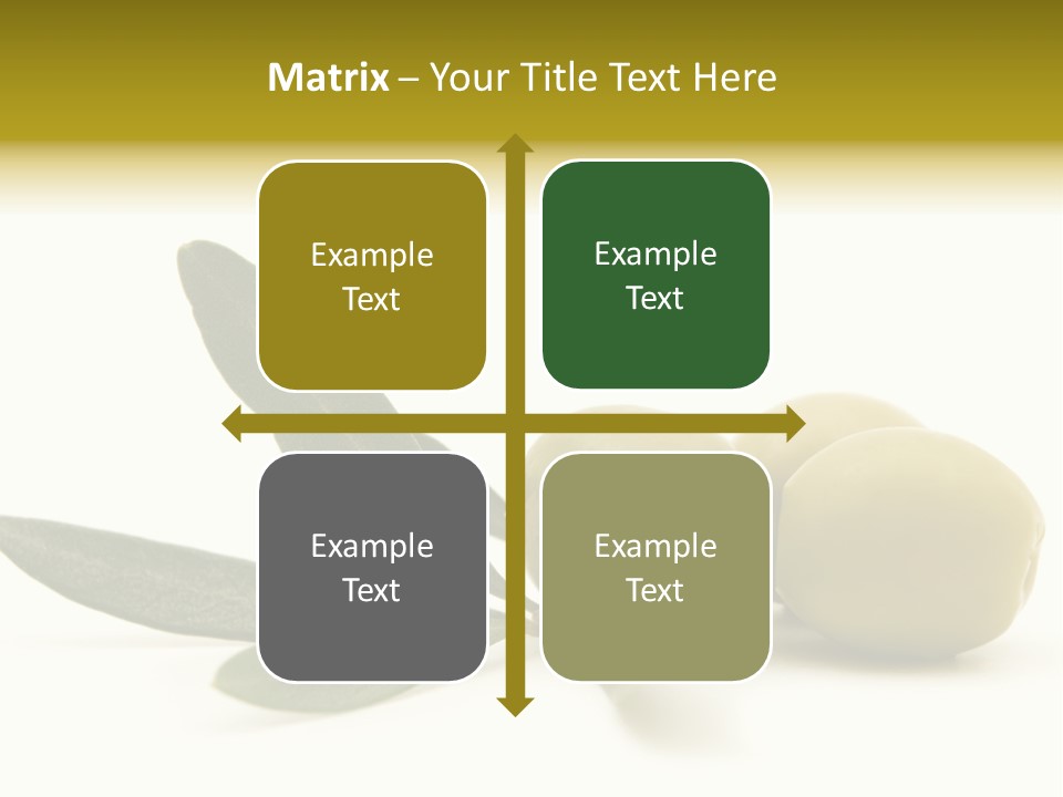 Green Olives On White Background PowerPoint Template