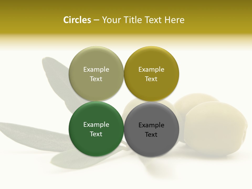 Green Olives On White Background PowerPoint Template