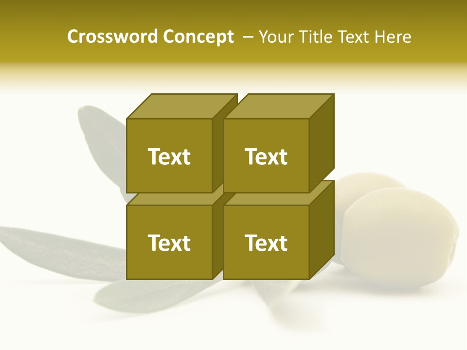 Green Olives On White Background PowerPoint Template