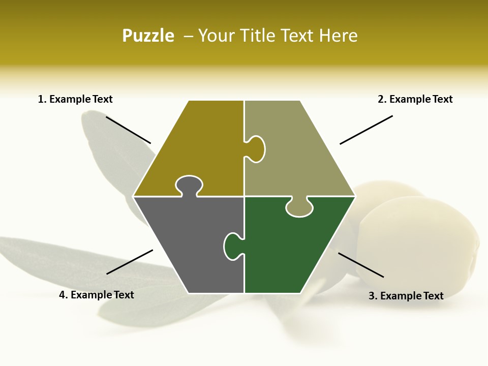 Green Olives On White Background PowerPoint Template