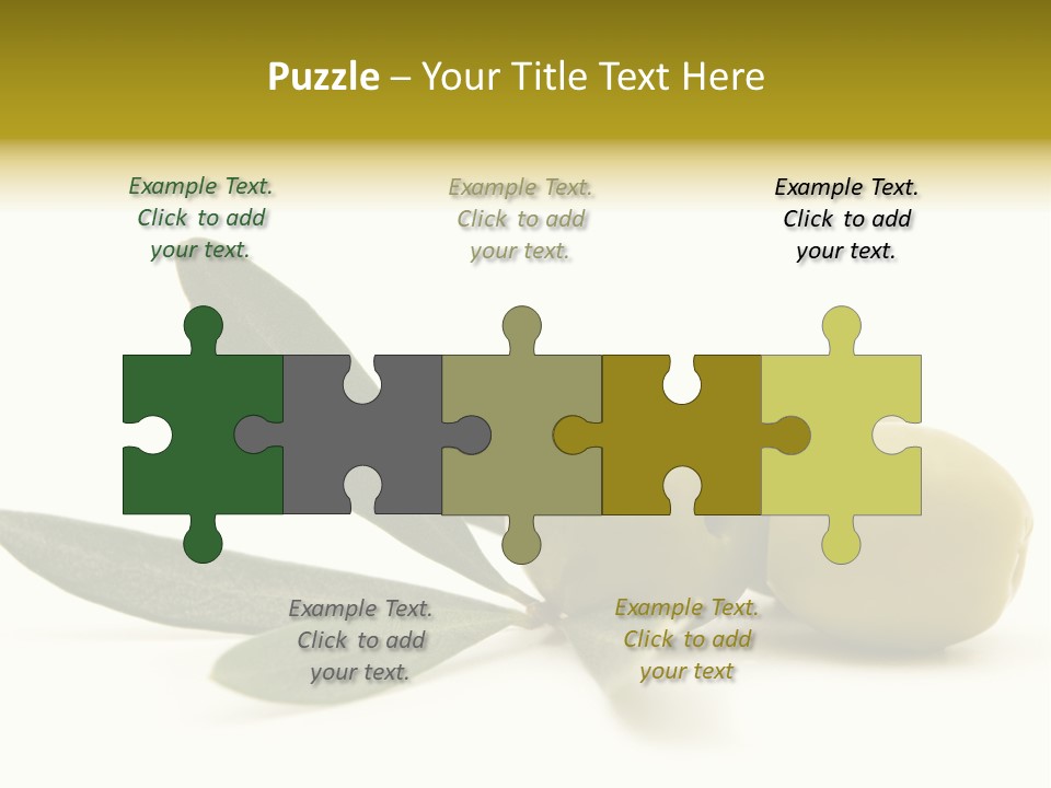 Green Olives On White Background PowerPoint Template