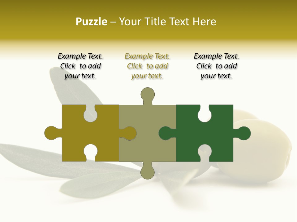 Green Olives On White Background PowerPoint Template