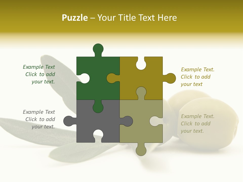 Green Olives On White Background PowerPoint Template