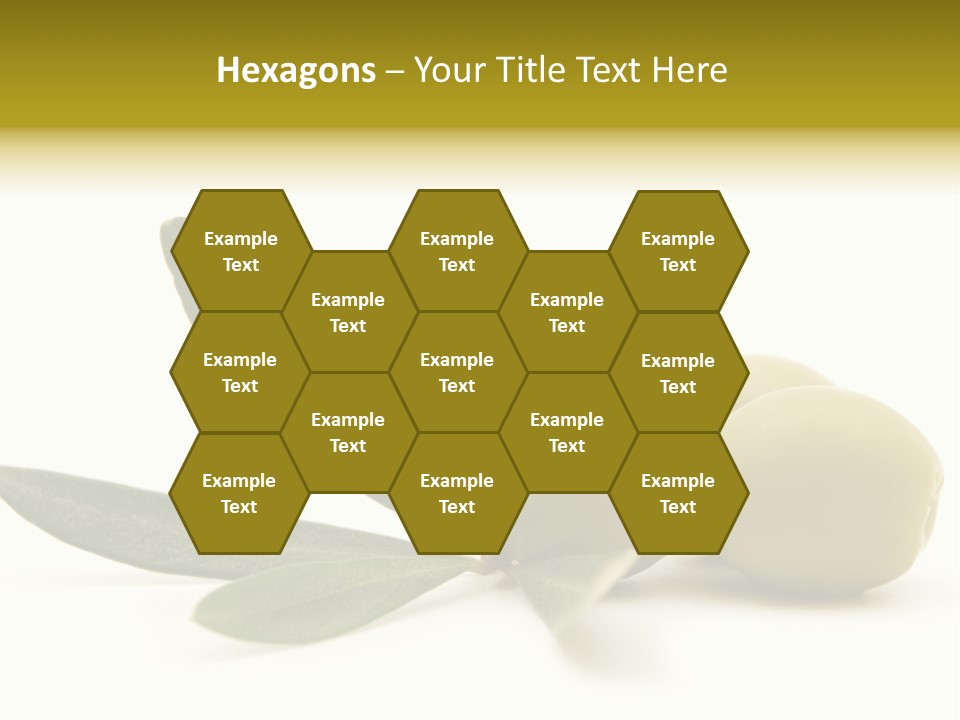 Green Olives On White Background PowerPoint Template