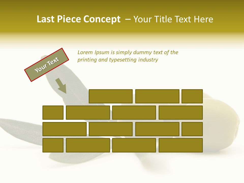 Green Olives On White Background PowerPoint Template