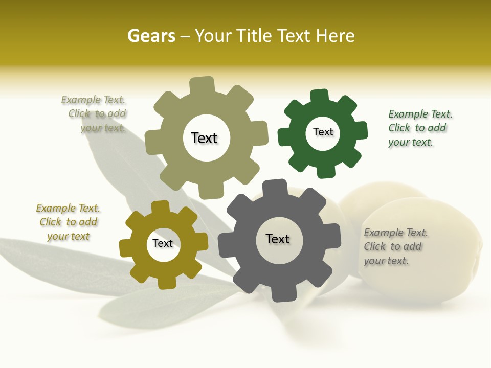 Green Olives On White Background PowerPoint Template