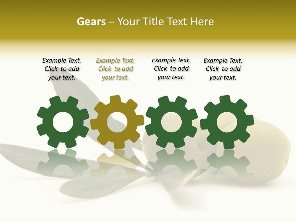 Green Olives On White Background PowerPoint Template