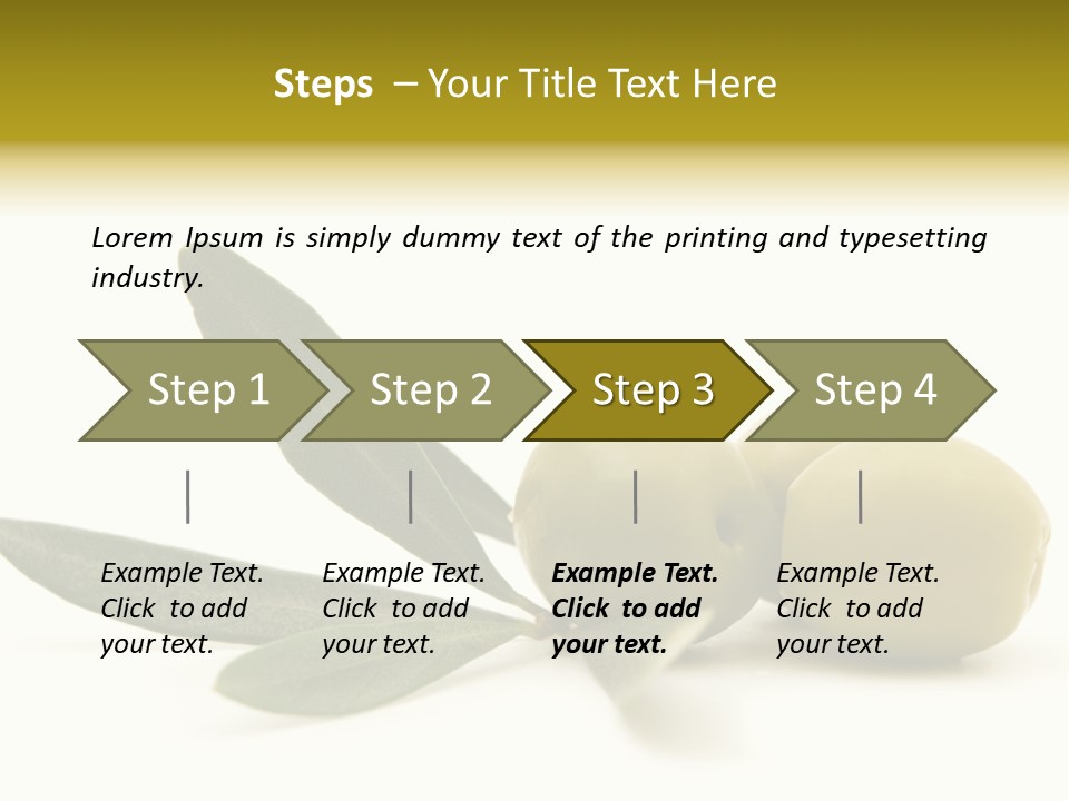 Green Olives On White Background PowerPoint Template