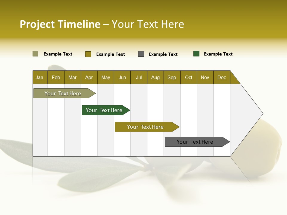 Green Olives On White Background PowerPoint Template