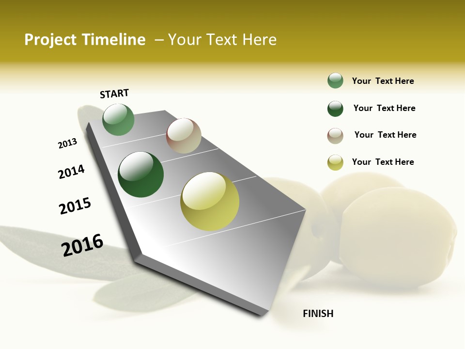 Green Olives On White Background PowerPoint Template