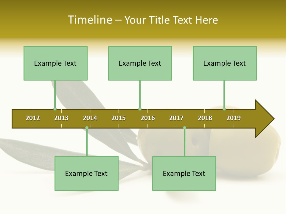 Green Olives On White Background PowerPoint Template