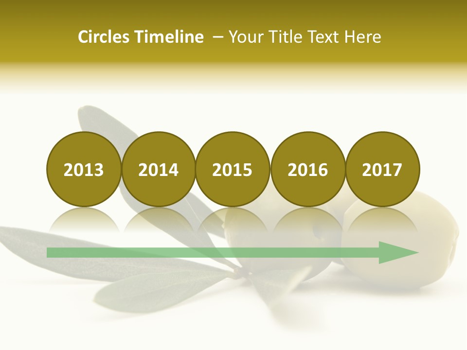 Green Olives On White Background PowerPoint Template