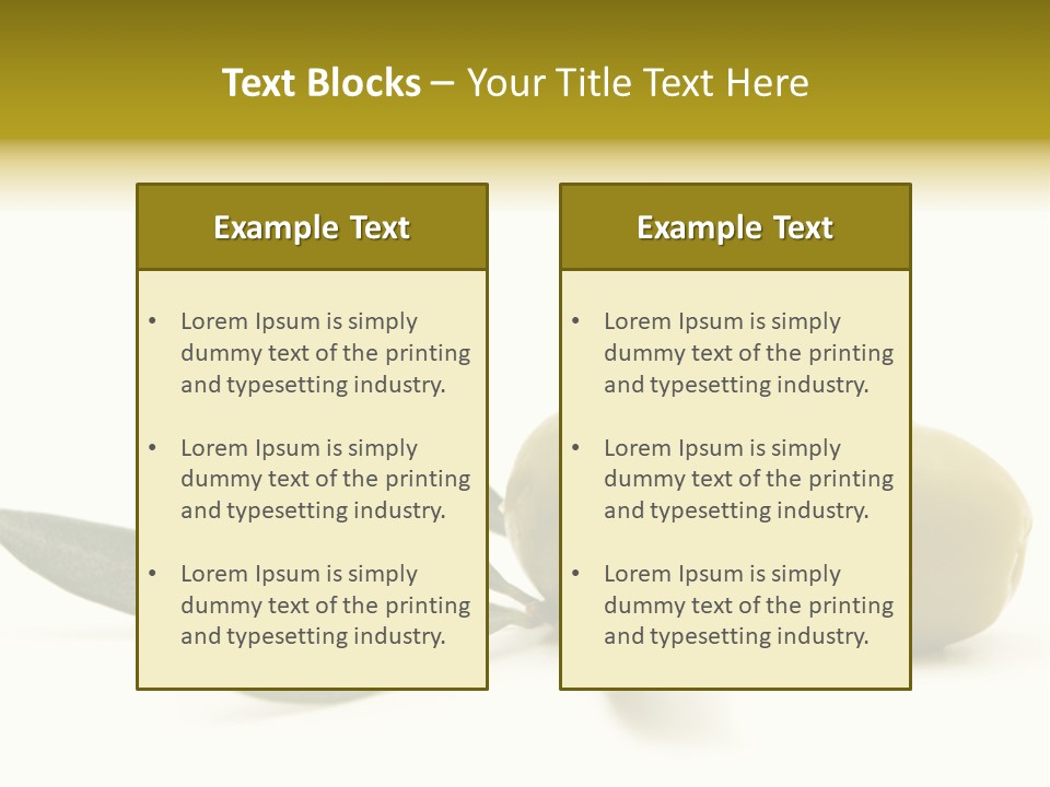 Green Olives On White Background PowerPoint Template