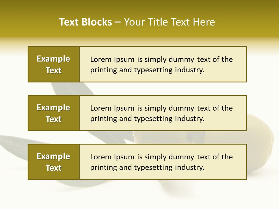 Green Olives On White Background PowerPoint Template