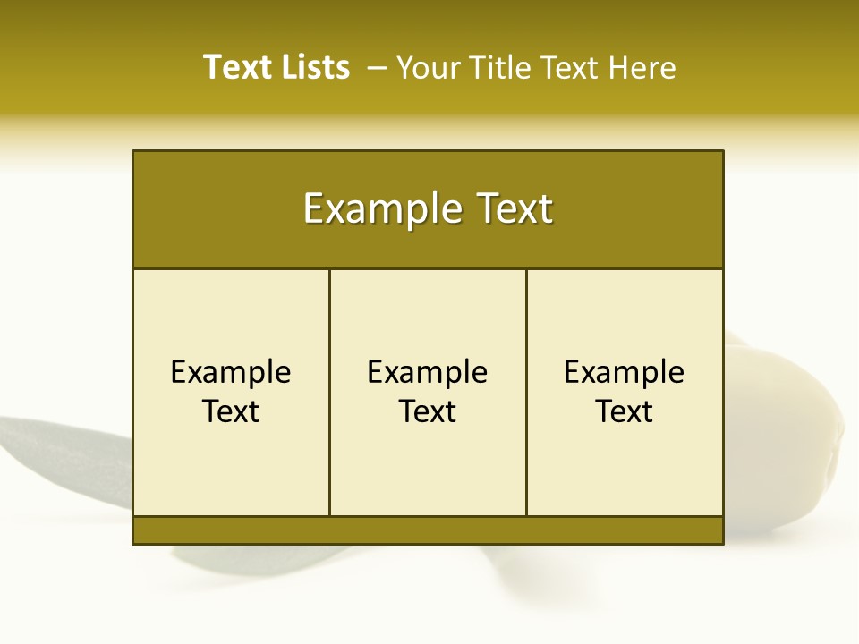 Green Olives On White Background PowerPoint Template