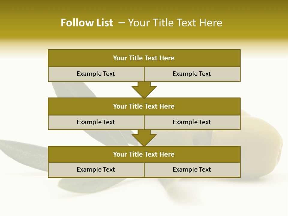 Green Olives On White Background PowerPoint Template