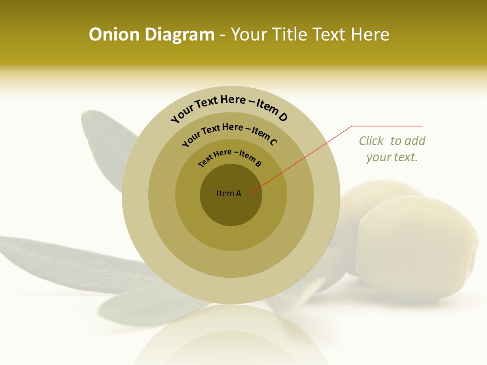 Green Olives On White Background PowerPoint Template