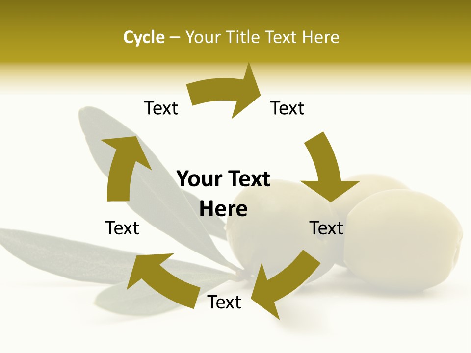 Green Olives On White Background PowerPoint Template