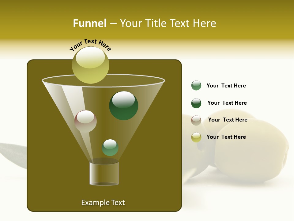 Green Olives On White Background PowerPoint Template