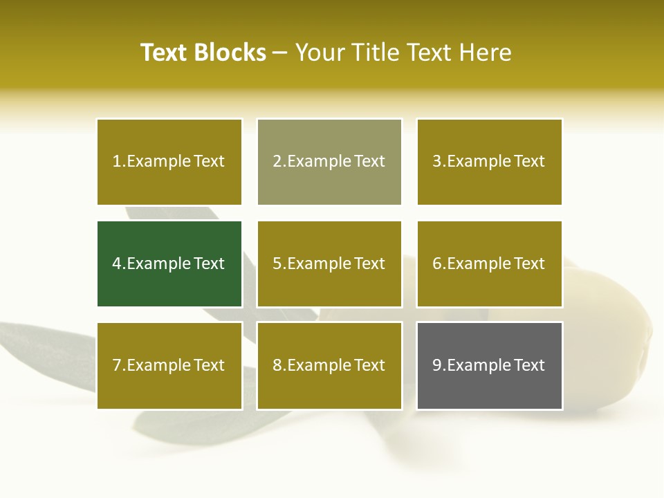 Green Olives On White Background PowerPoint Template