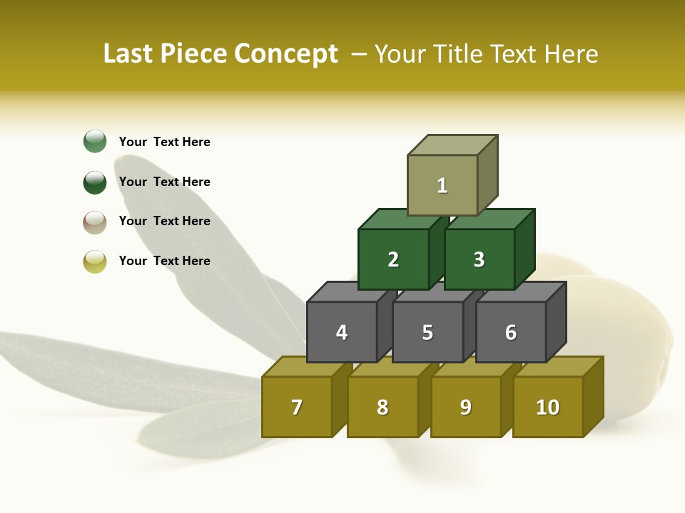 Green Olives On White Background PowerPoint Template