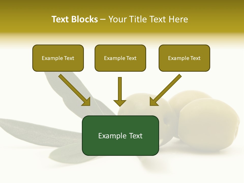 Green Olives On White Background PowerPoint Template
