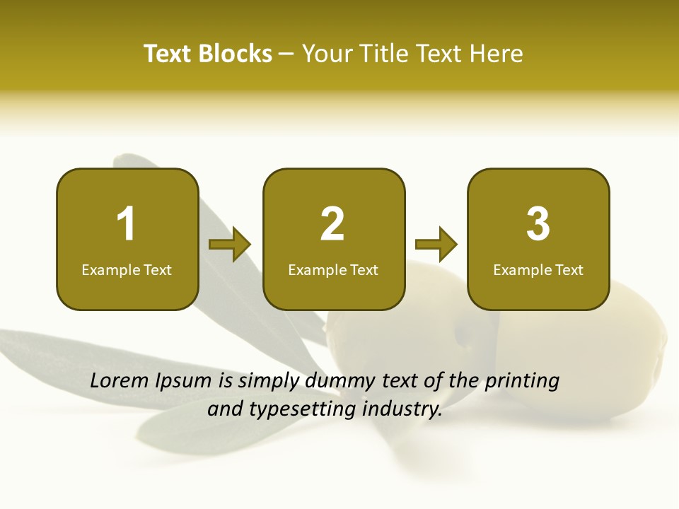 Green Olives On White Background PowerPoint Template