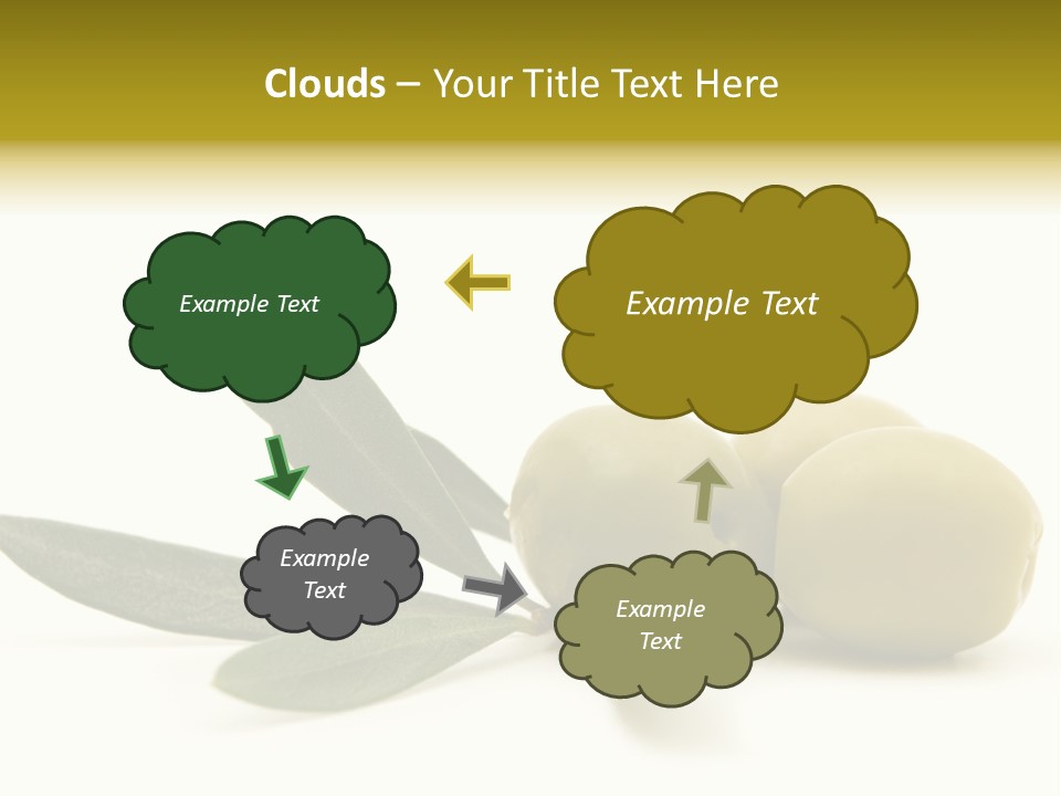 Green Olives On White Background PowerPoint Template