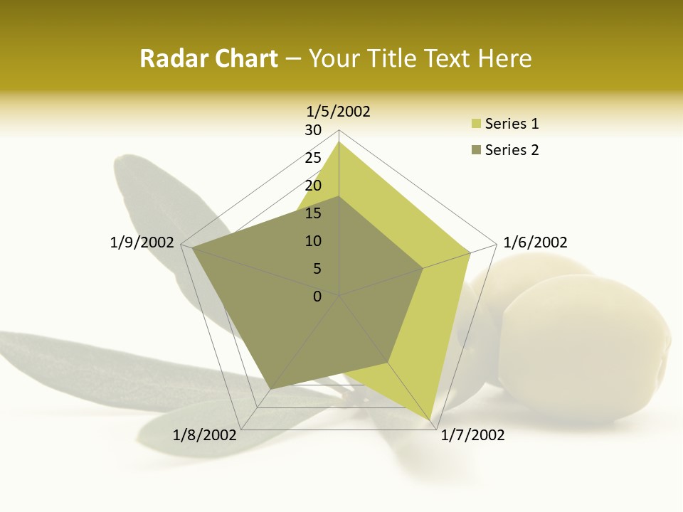 Green Olives On White Background PowerPoint Template