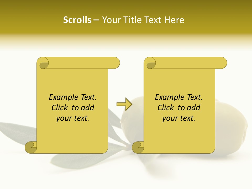 Green Olives On White Background PowerPoint Template