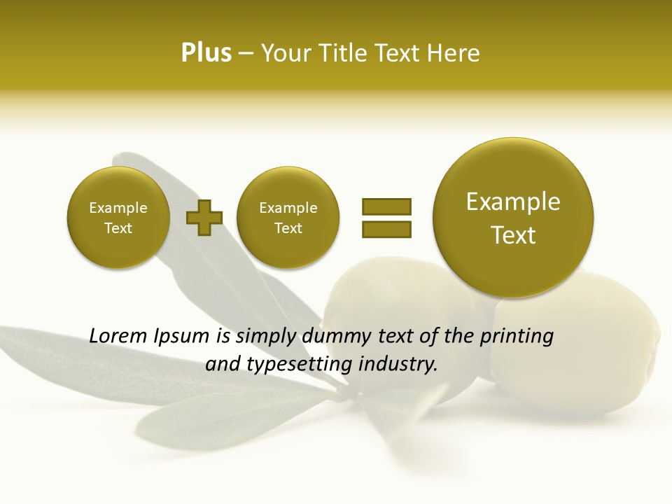 Green Olives On White Background PowerPoint Template
