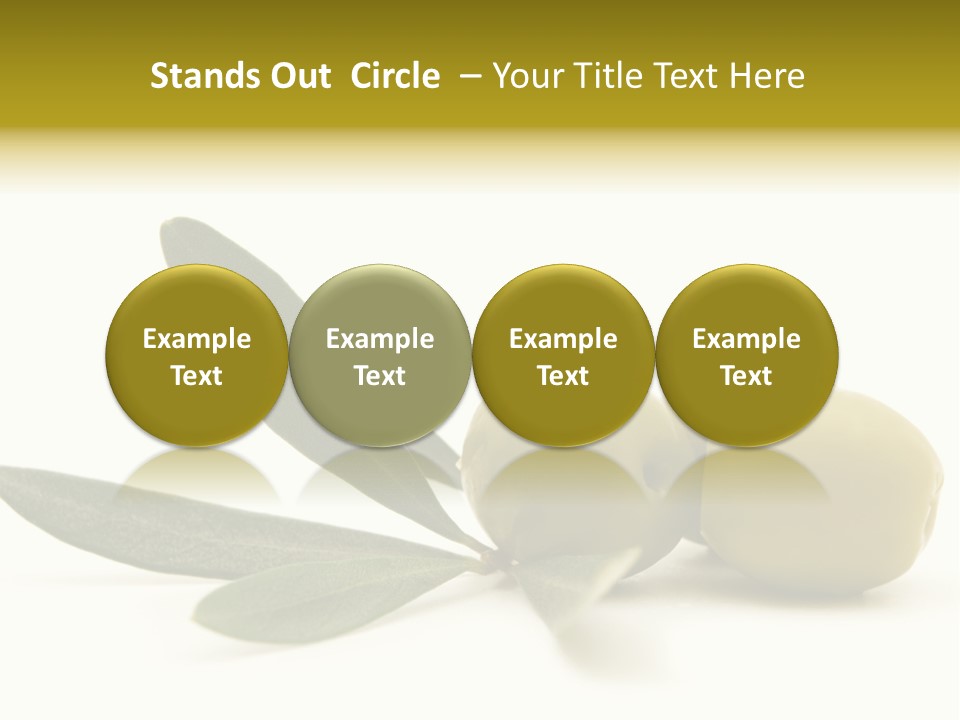 Green Olives On White Background PowerPoint Template