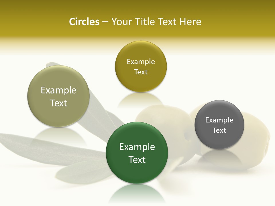 Green Olives On White Background PowerPoint Template