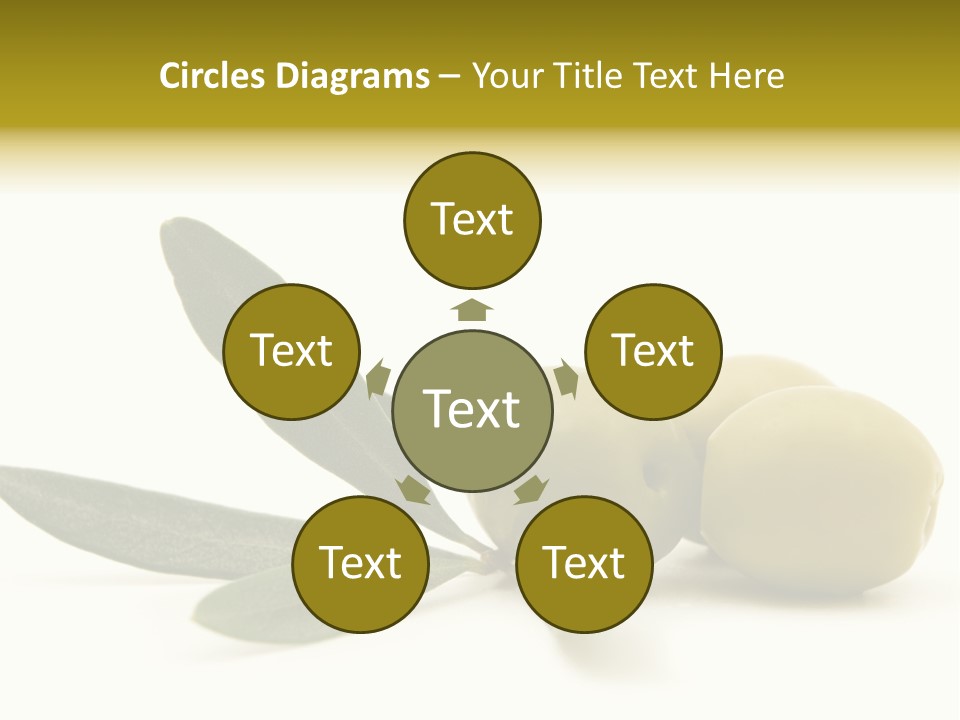 Green Olives On White Background PowerPoint Template