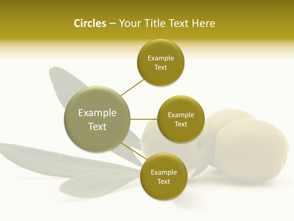 Green Olives On White Background PowerPoint Template