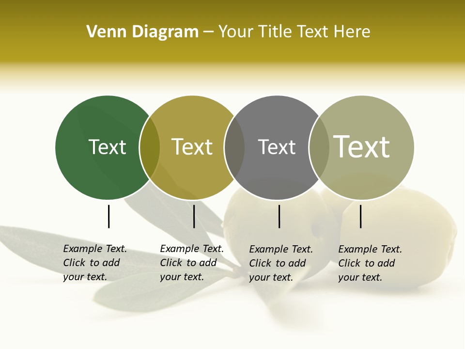 Green Olives On White Background PowerPoint Template