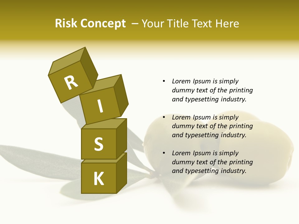 Green Olives On White Background PowerPoint Template