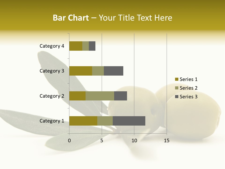Green Olives On White Background PowerPoint Template