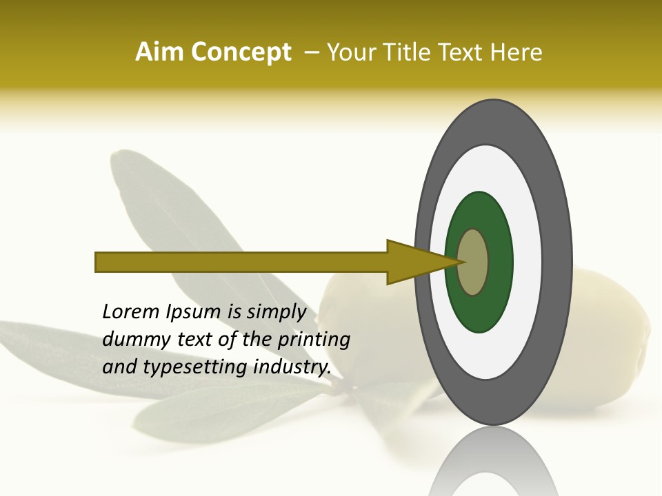 Green Olives On White Background PowerPoint Template