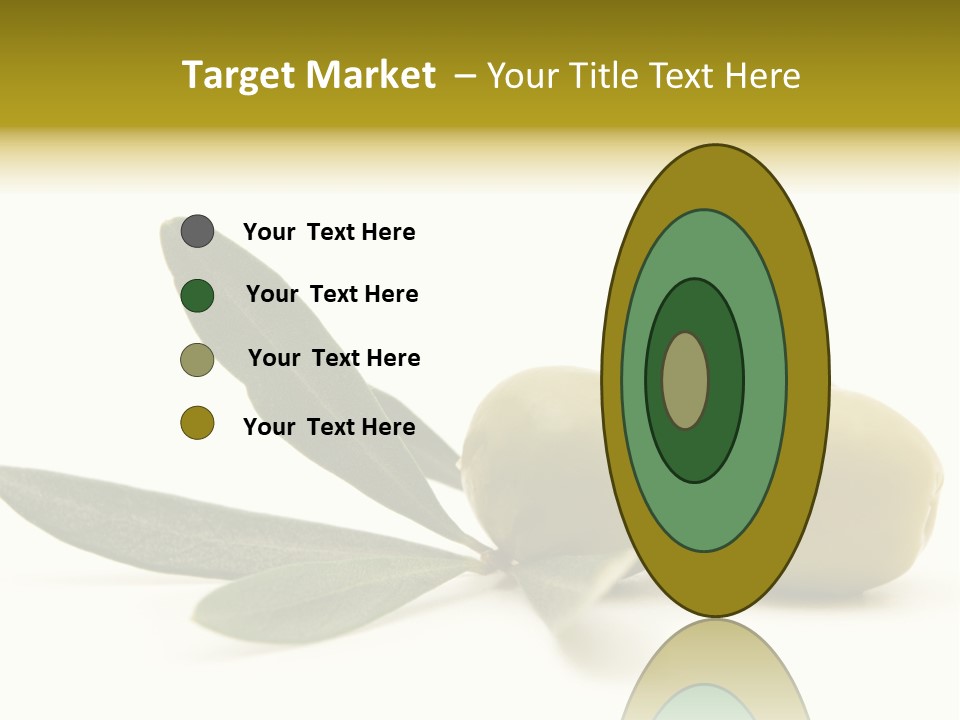 Green Olives On White Background PowerPoint Template