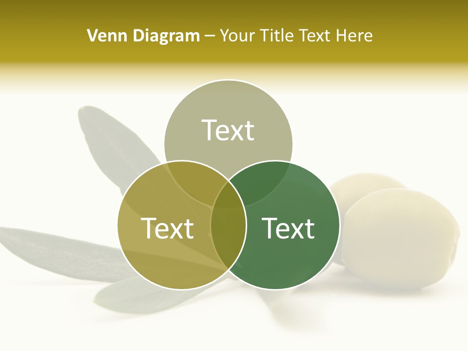 Green Olives On White Background PowerPoint Template