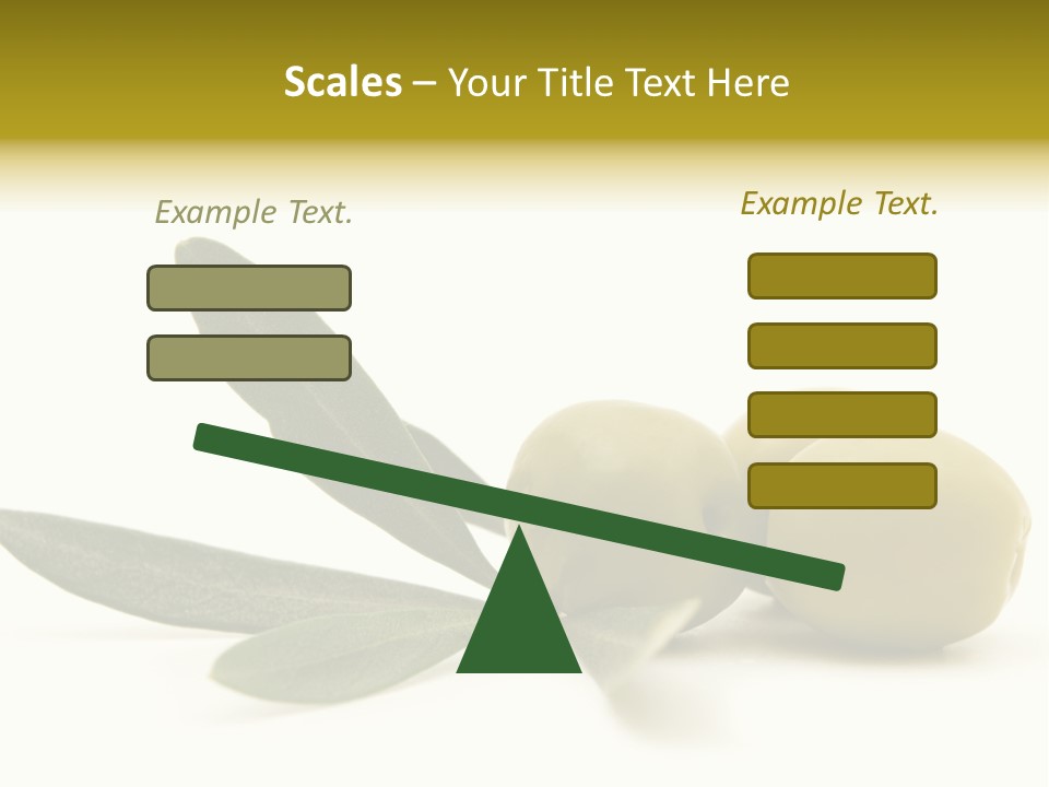 Green Olives On White Background PowerPoint Template