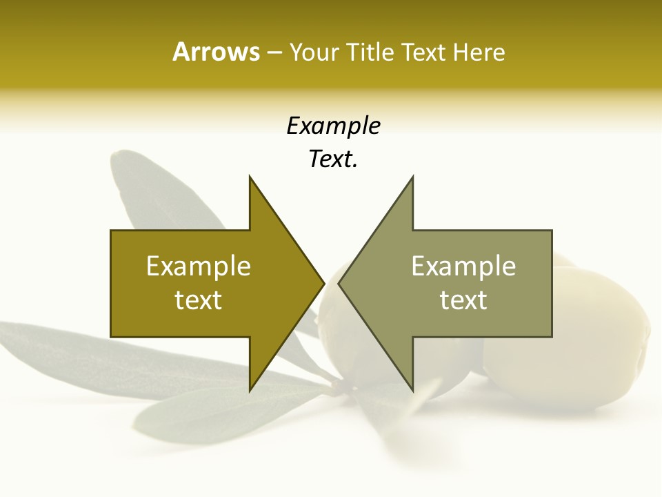 Green Olives On White Background PowerPoint Template