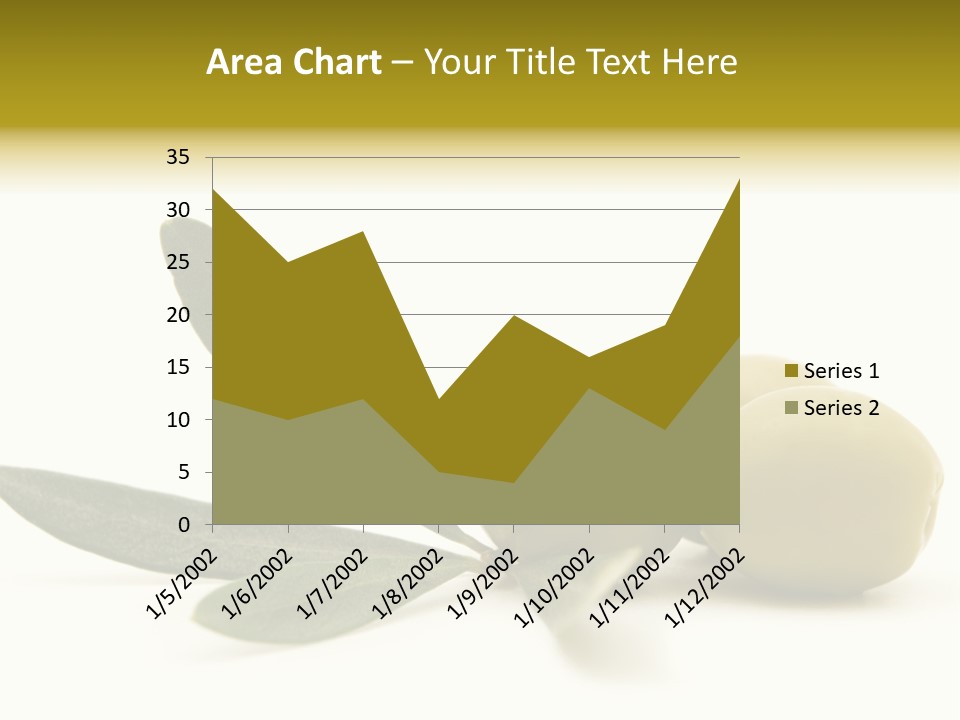 Green Olives On White Background PowerPoint Template