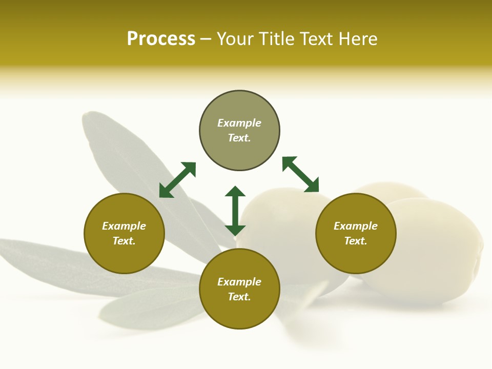 Green Olives On White Background PowerPoint Template