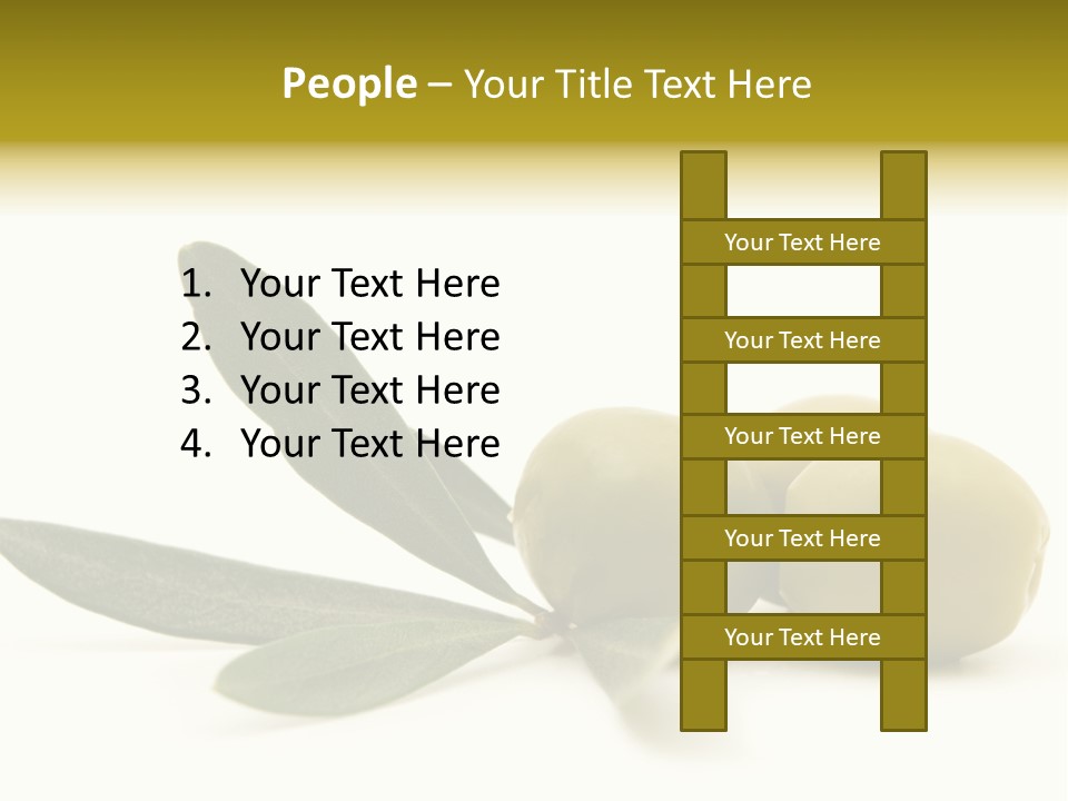 Green Olives On White Background PowerPoint Template