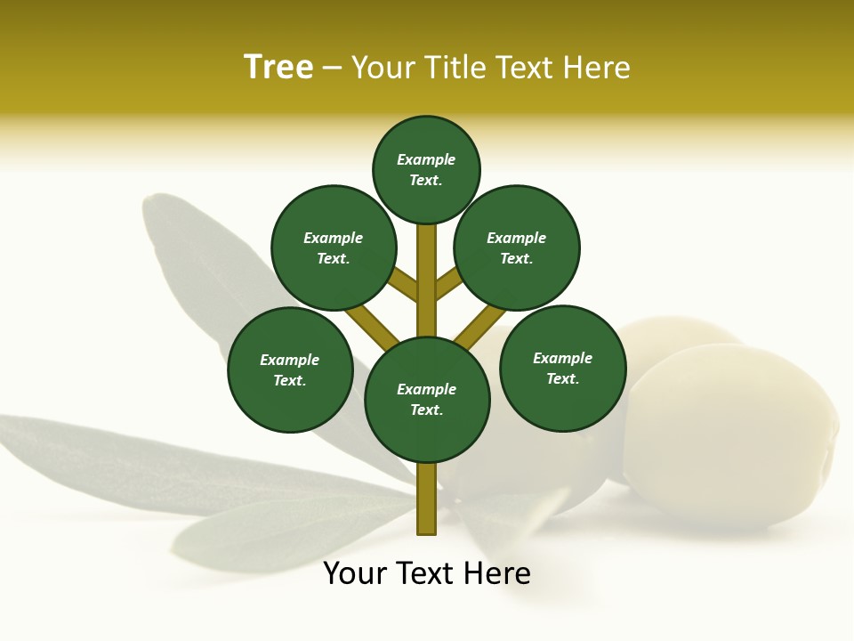 Green Olives On White Background PowerPoint Template
