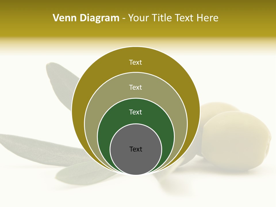 Green Olives On White Background PowerPoint Template