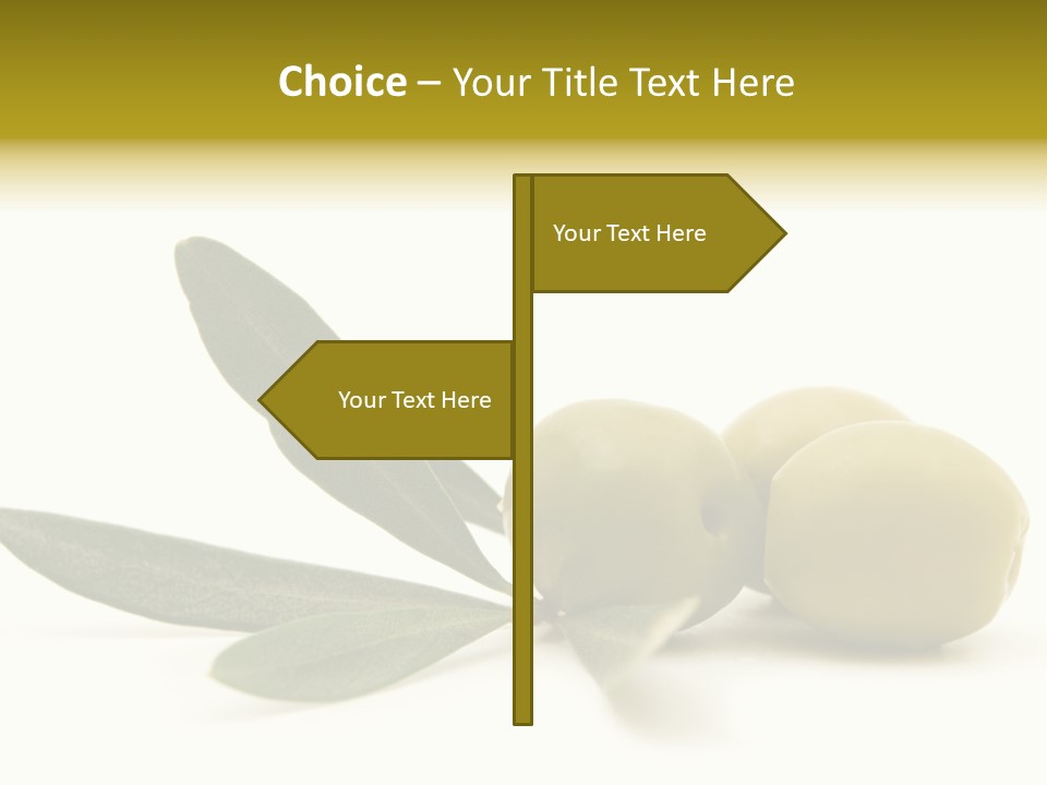 Green Olives On White Background PowerPoint Template